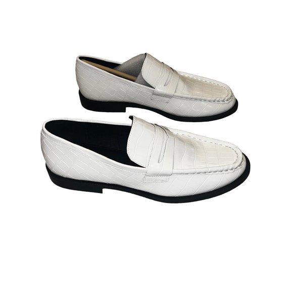 Cool & Classic! NIB STEVE MADDEN Goodman White Croco Penny Loafers Size … - Picture 8 of 10